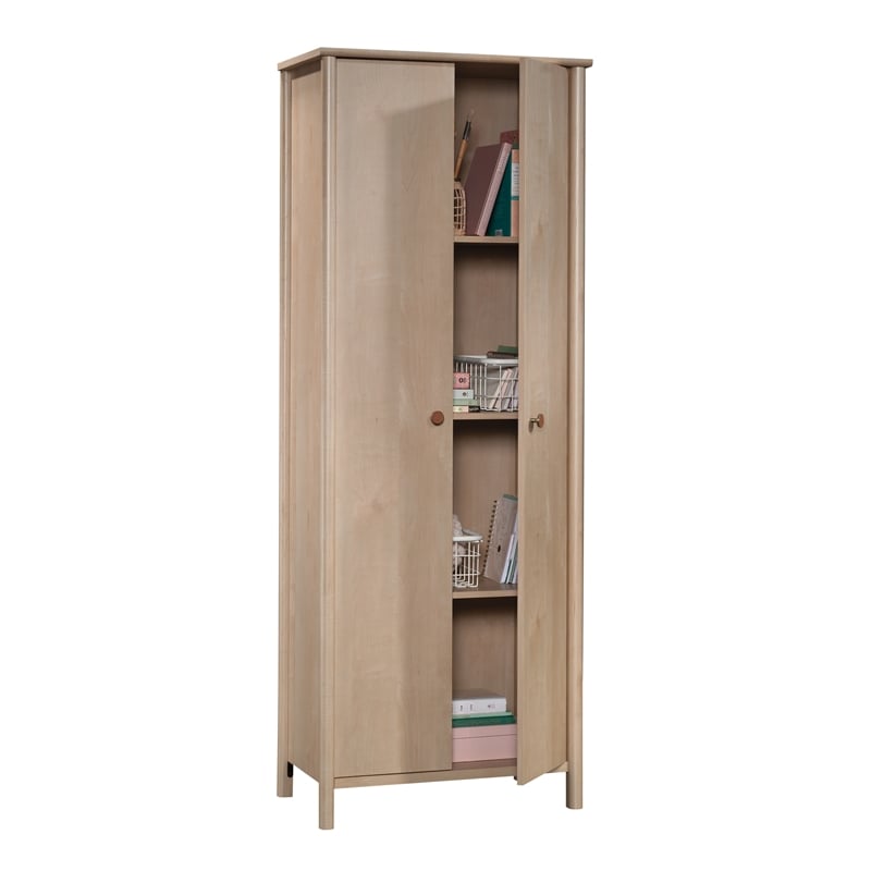 Pemberly Row Engineered Wood Storage Cabinet in Natural Maple Finish