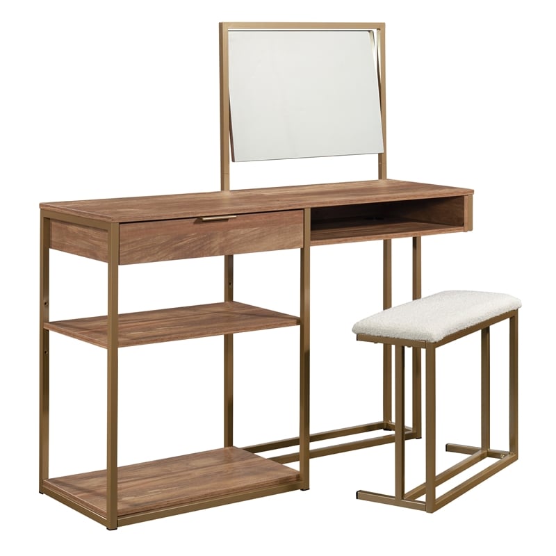 Pemberly Row Engineered Wood Vanity in Sindoori Mango / Natural Finish