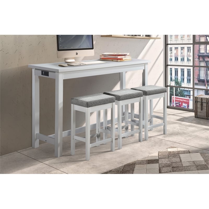 Pemberly Row 4 Piece Wood Counter Height Dining Set in White