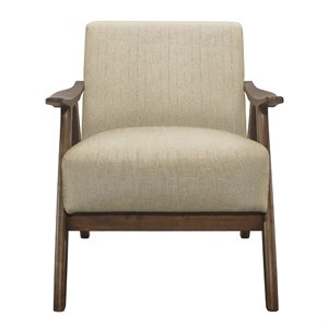Pemberly Row Modern Accent Chair with Arm Rest in Light Brown