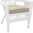 Pemberly Row Wicker / Rattan Chair with Cushion in White/Tan (Set of 2)
