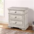 Pemberly Row Contemporary Rustic Ivory Wood 3-drawer Nightstand