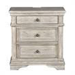 Pemberly Row Contemporary Rustic Ivory Wood 3-drawer Nightstand