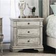 Pemberly Row Contemporary Rustic Ivory Wood 3-drawer Nightstand