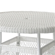 Pemberly Row Traditional Wicker / Rattan Round Dining Table in White