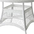 Pemberly Row Traditional Wicker / Rattan Round Dining Table in White