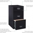 Pemberly Row 3 Drawer Metal Filing Cabinet with Pencil Drawer Black