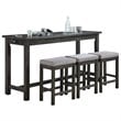 Pemberly Row 4 Piece Wood Counter Height Dining Set in Brownish Gray