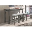 Pemberly Row 4 Piece Wood Counter Height Dining Set in Brownish Gray
