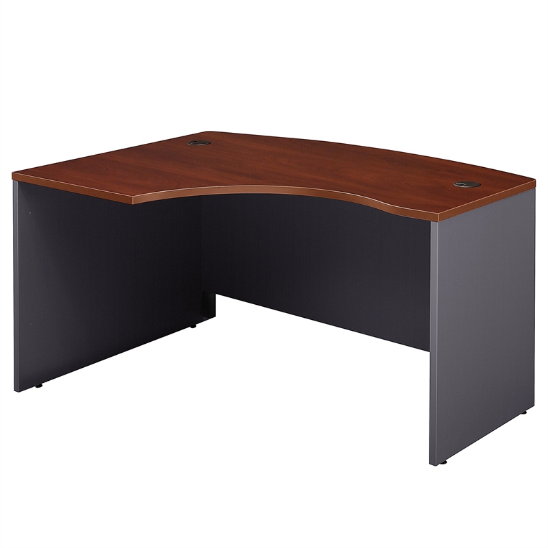 Pemberly Row 60W Left Hand L-Bow Desk Shell in Hansen Cherry - Engineered Wood