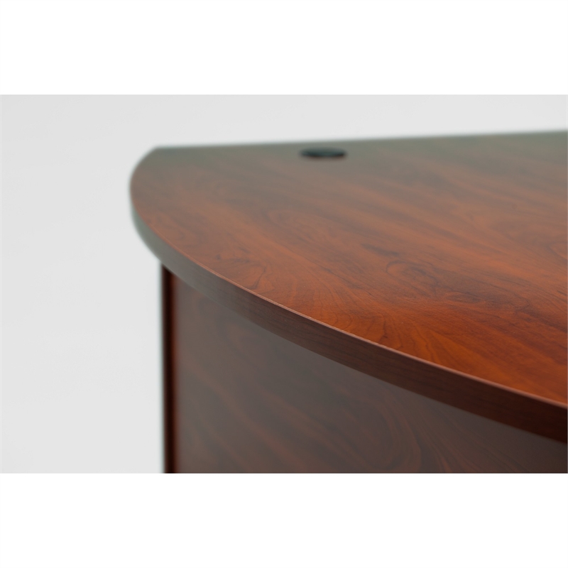 Pemberly Row 60W Left Hand L-Bow Desk Shell in Hansen Cherry - Engineered Wood