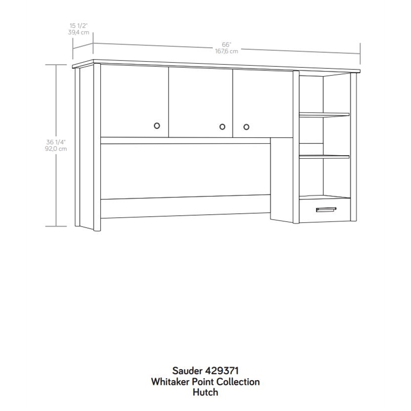 Pemberly Row Transitional Engineered Wood Hutch in Natural Maple