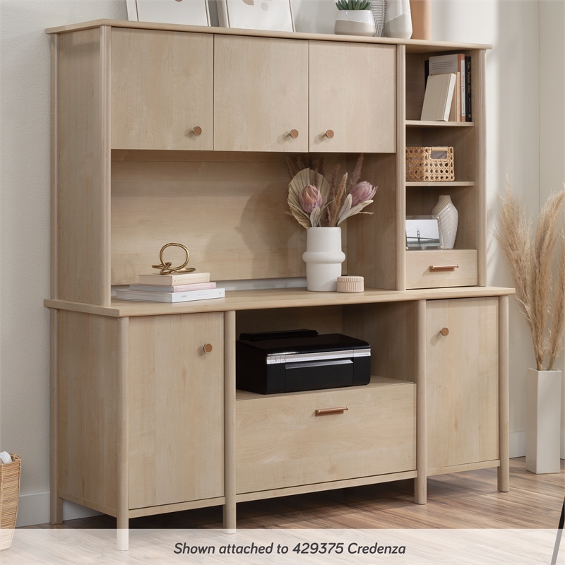 Pemberly Row Transitional Engineered Wood Hutch in Natural Maple