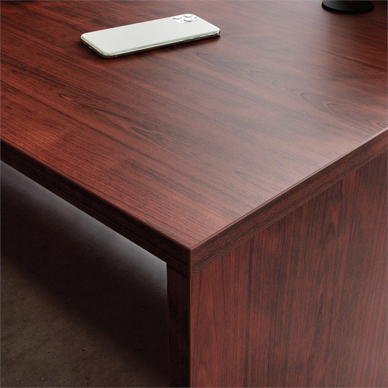 Pemberly Row Transitional Engineered Wood Desk in Classic Cherry