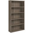 Pemberly Row Engineered Wood 5-Shelf Bookcase in Hudson Elm / Brown