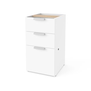 Pemberly Row Modern / Contemporary 29.7&quotH Pedestal in White Finish