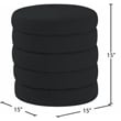 Pemberly Row Modern / Contemporary Black Boucle Fabric Ottoman/Stool