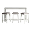 Pemberly Row Contemporary Multipurpose Bar Table Set in White