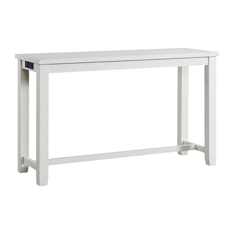 Pemberly Row Contemporary Multipurpose Bar Table Set in White
