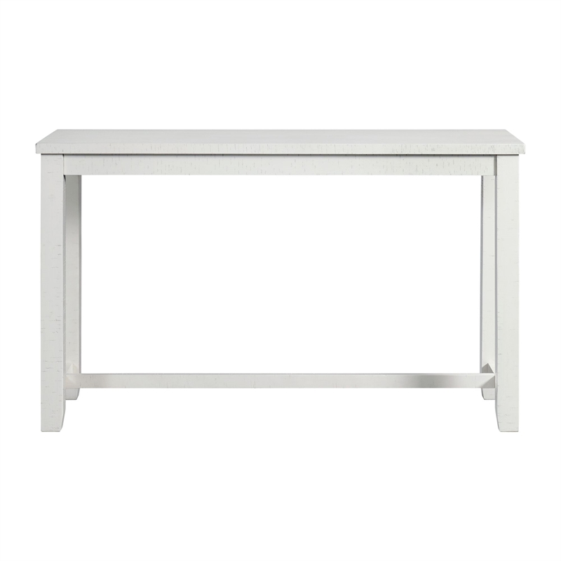 Pemberly Row Contemporary Multipurpose Bar Table Set in White
