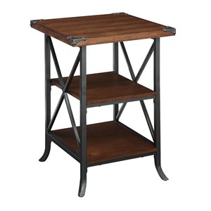 Pemberly Row Contemporary End Table in Dark Walnut Wood Finish