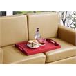 Pemberly Row Modern Serving Tray in Cranberry Red Wood Finish