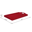 Pemberly Row Modern Serving Tray in Cranberry Red Wood Finish