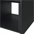 Pemberly Row Modern Wood Music Desk with Shelves in Black Finish