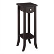 Pemberley Row Wood Espresso Plant Stand Rectangular Bottom Shelf 32