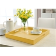 Pemberly Row Tray in Mustard Yellow Wood Finish with Handles