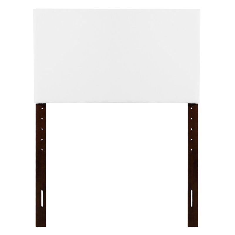 Pemberly Row Faux Leather Upholstered Twin Headboard in White
