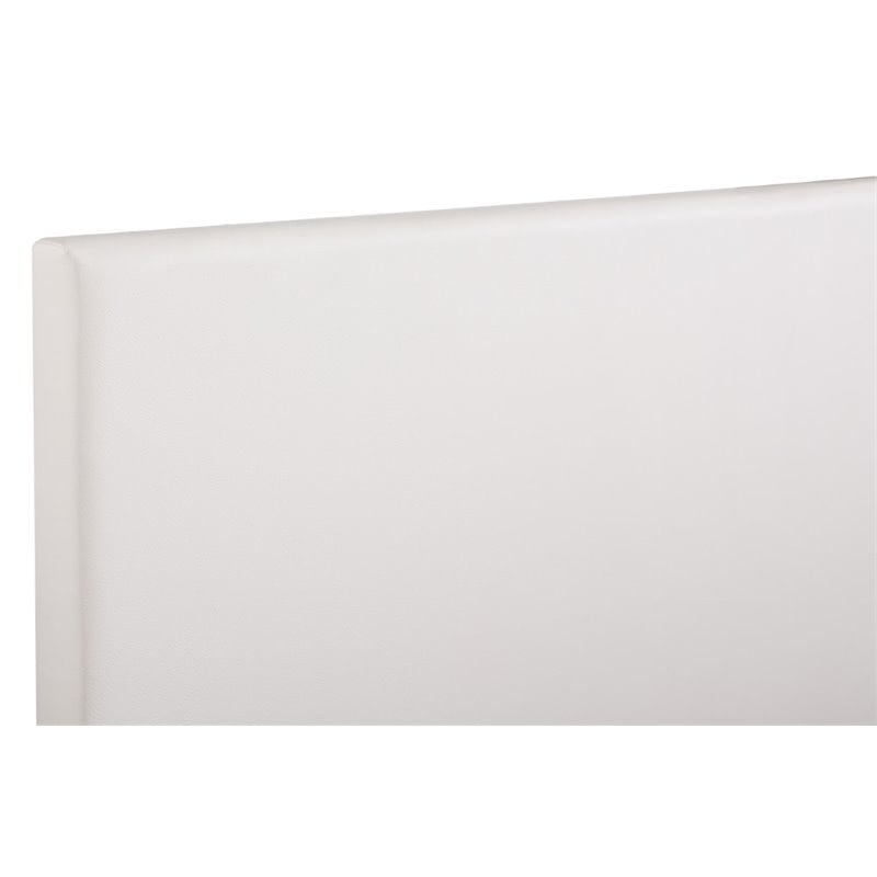 Pemberly Row Faux Leather Upholstered Twin Headboard in White
