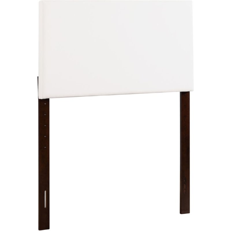 Pemberly Row Faux Leather Upholstered Twin Headboard in White