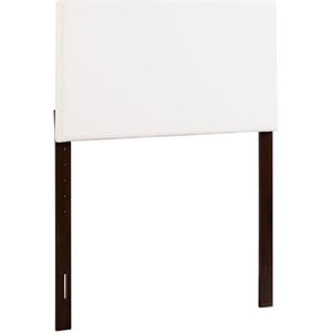 Pemberly Row Faux Leather Upholstered Twin Headboard in White