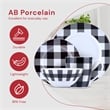 Pemberly Row Porcelain Dinnerset 16 Piece Buffalo Plaid White/Black