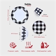 Pemberly Row Porcelain Dinnerset 16 Piece Buffalo Plaid White/Black