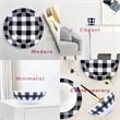 Pemberly Row Porcelain Dinnerset 16 Piece Buffalo Plaid White/Black