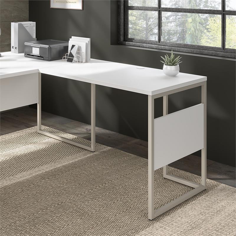 Pemberly Row 42W x 24D Desk Return/Bridge in White - Engineered Wood