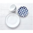 Pemberly Row Porcelain Dinnerset 12 Piece Rim Rustic Cottage Navy/White