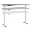 Pemberly Row 60W x 30D Adjustable Desk in Platinum Gray - Engineered Wood