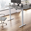 Pemberly Row 60W x 30D Adjustable Desk in Platinum Gray - Engineered Wood