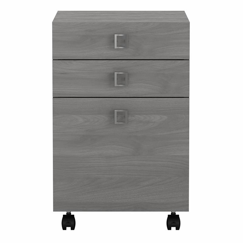 Pemberly Row 3 Drawer Mobile File Cabinet in Modern Gray - Engineered Wood