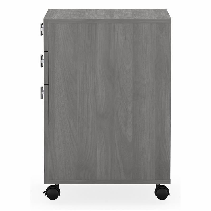 Pemberly Row 3 Drawer Mobile File Cabinet in Modern Gray - Engineered Wood