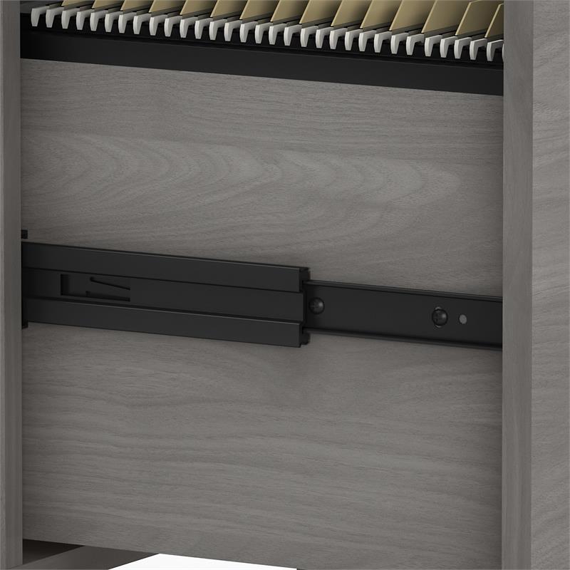 Pemberly Row 3 Drawer Mobile File Cabinet in Modern Gray - Engineered Wood
