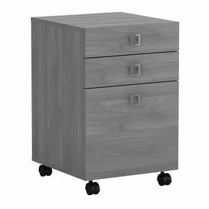 Pemberly Row 3 Drawer Mobile File Cabinet in Modern Gray - Engineered Wood