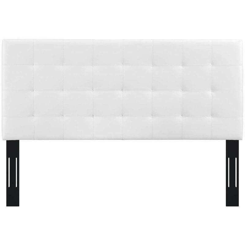 Pemberly Row Tufted King and California King Faux Leather Headboard in White