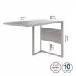 Pemberly Row 42W x 24D Desk Return/Bridge in Platinum Gray - Engineered Wood