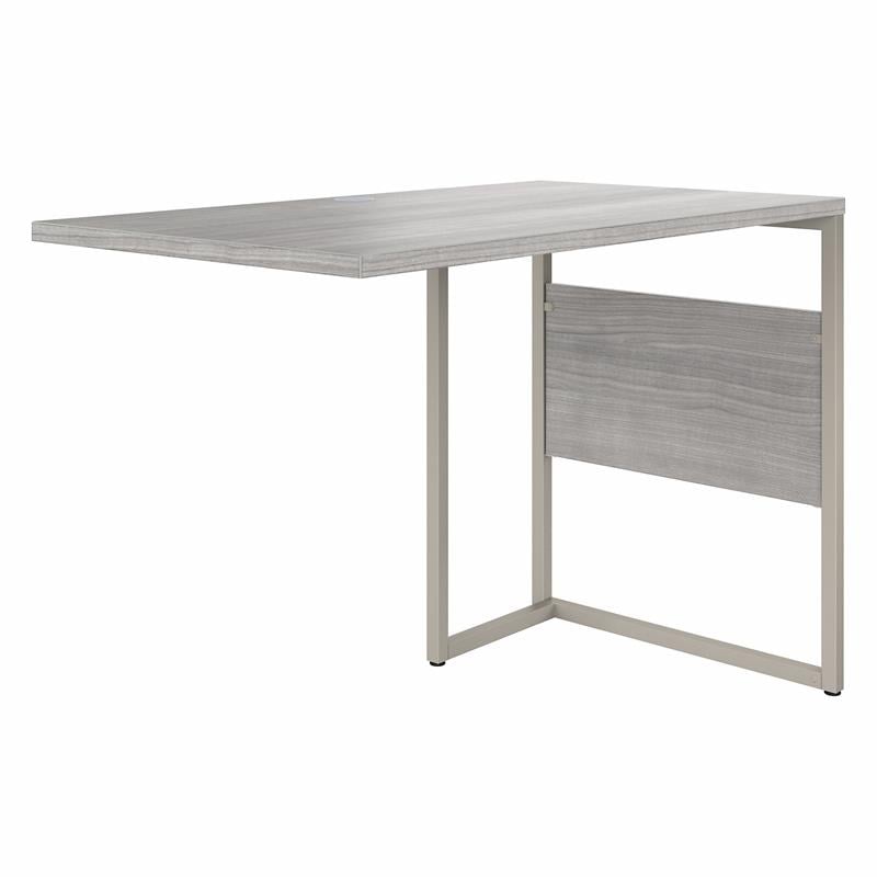 Pemberly Row 42W x 24D Desk Return/Bridge in Platinum Gray - Engineered Wood