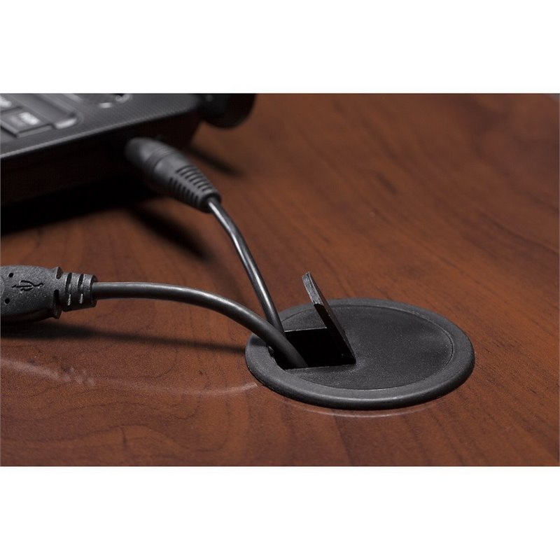 Pemberly Row 72W x 24D Engineered Wood Office Desk with Drawers in Hansen Cherry