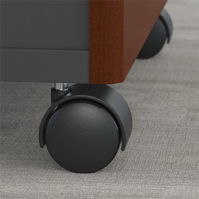 Pemberly Row 72W x 24D Engineered Wood Office Desk with Drawers in Hansen Cherry